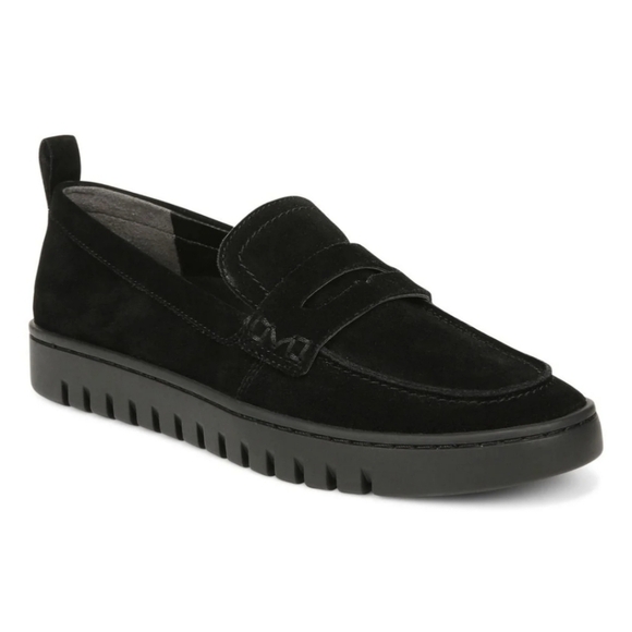 New! Vionic Uptown Penny Loafer Black Leather Suede Shoes - Picture 1 of 16
